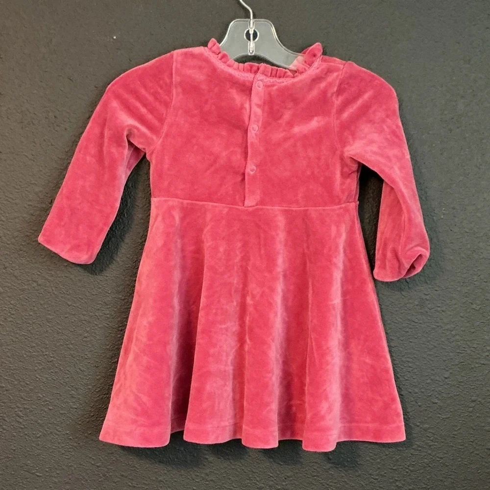 Polarn O Pyret‎ Baby Velour Dress 1.5-2 Years Pink Long Sleeve Nordic Minimalist